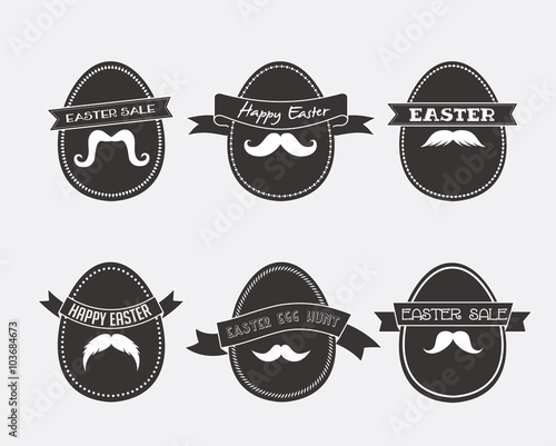 Easter vintage hipster eggs. Vector illustration.