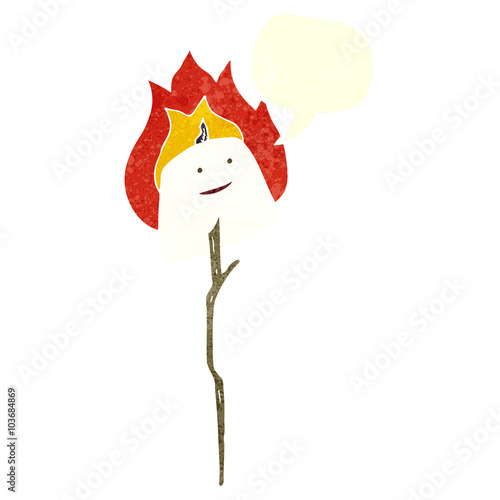 retro speech bubble cartoon toasted marshmallow