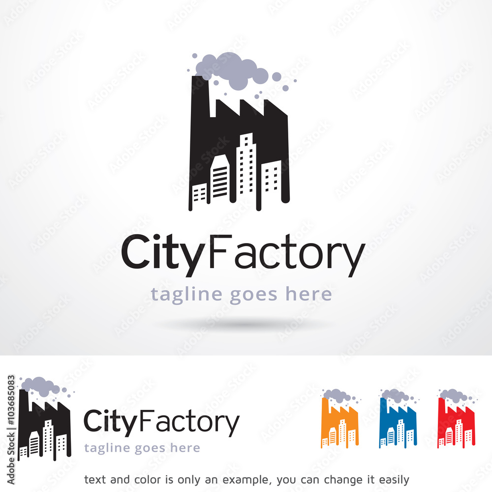 City Factory Logo Template Design Vector