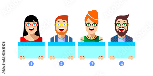 Hipster card. Flat plates vector for your text.