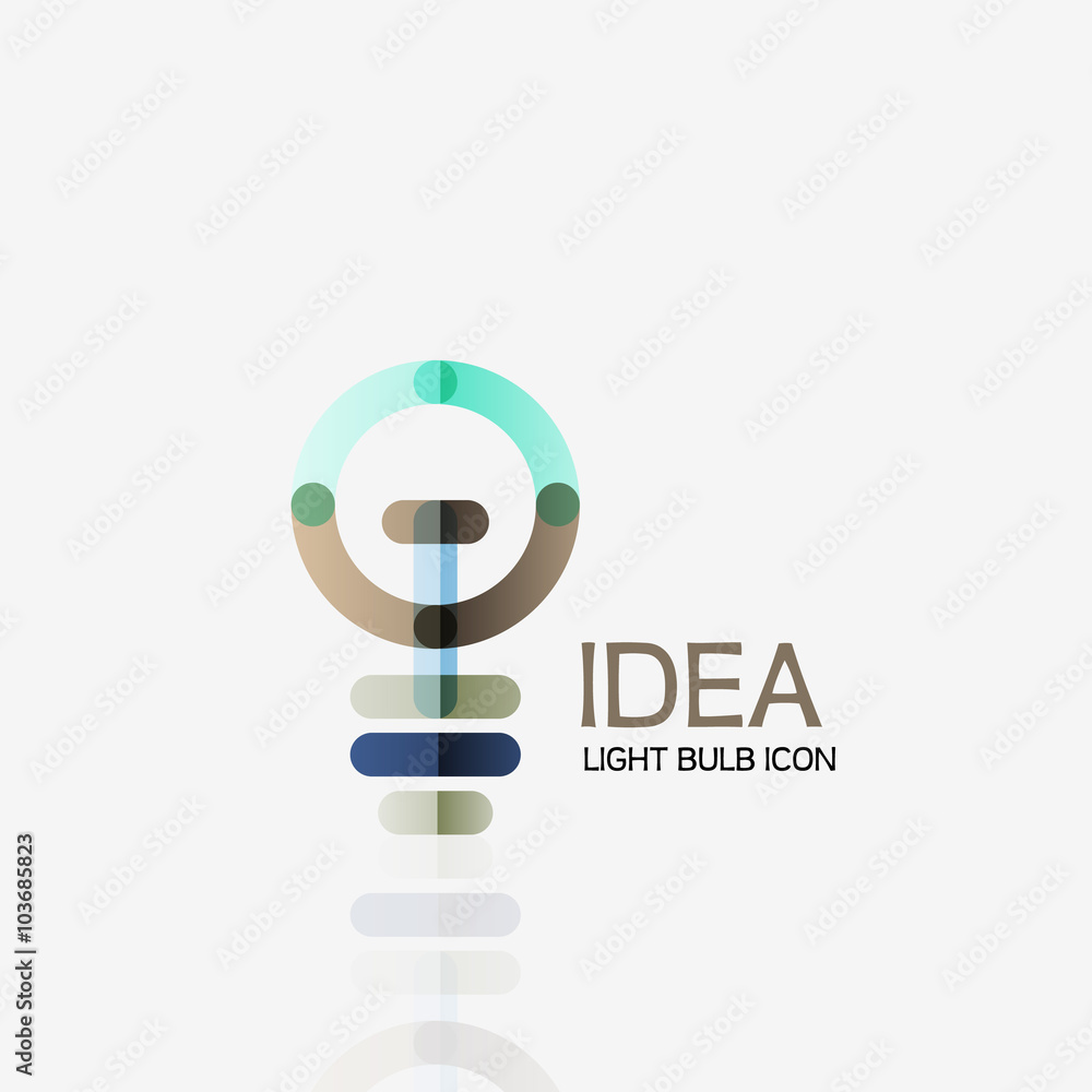 Logo, vector light bulb abstract linear geometric business icon. Idea concept Logo, vector light bulb abstract linear geometric business icon. Idea concept