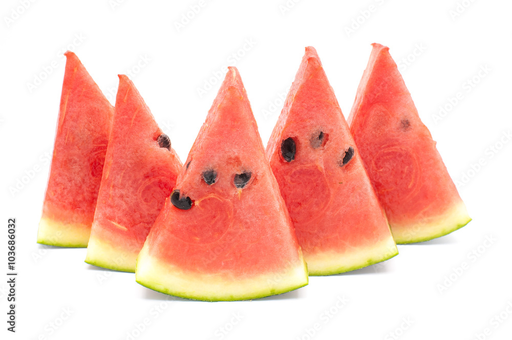 Slice of watermelon on white background Slice of watermelon on white background