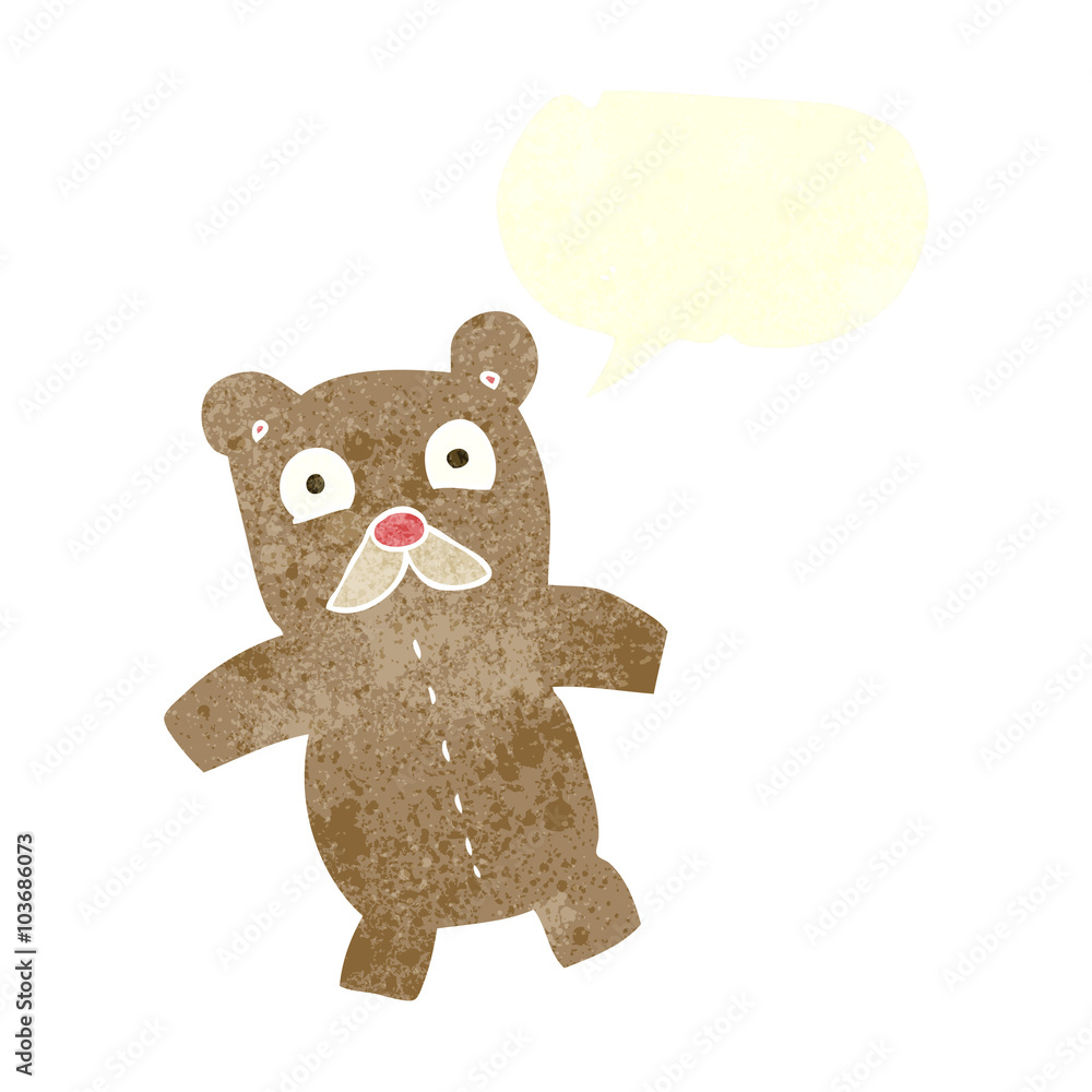 retro speech bubble cartoon teddy bear retro speech bubble cartoon teddy bear
