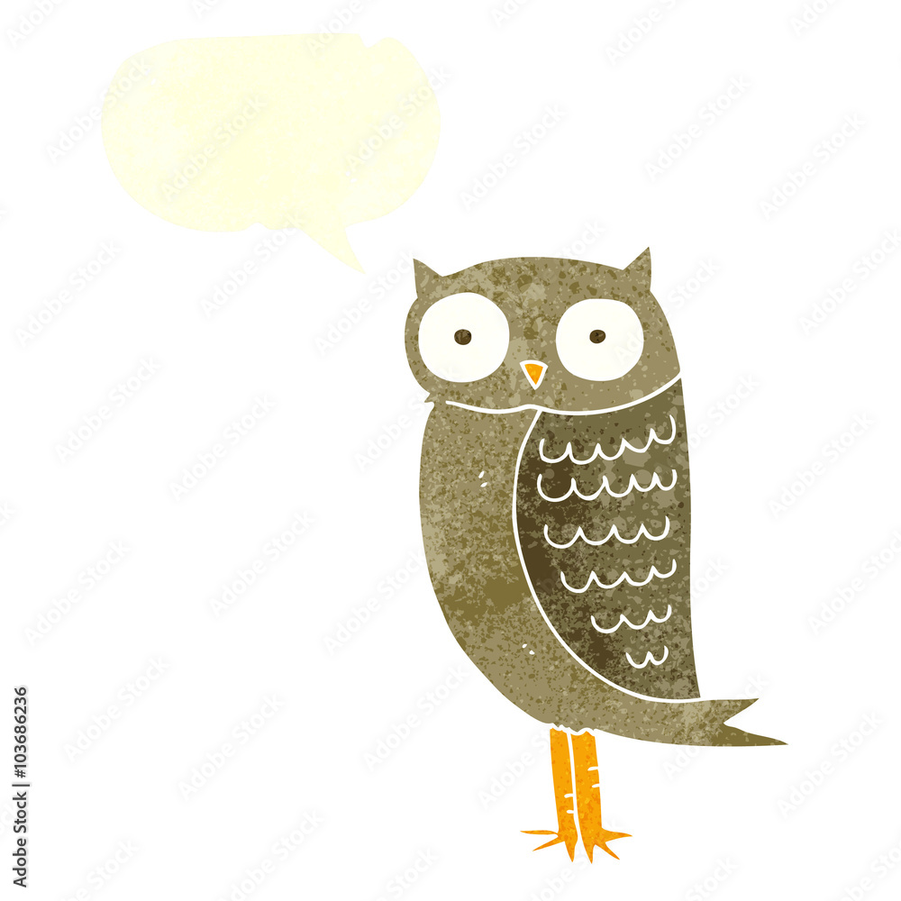 retro speech bubble cartoon owl retro speech bubble cartoon owl