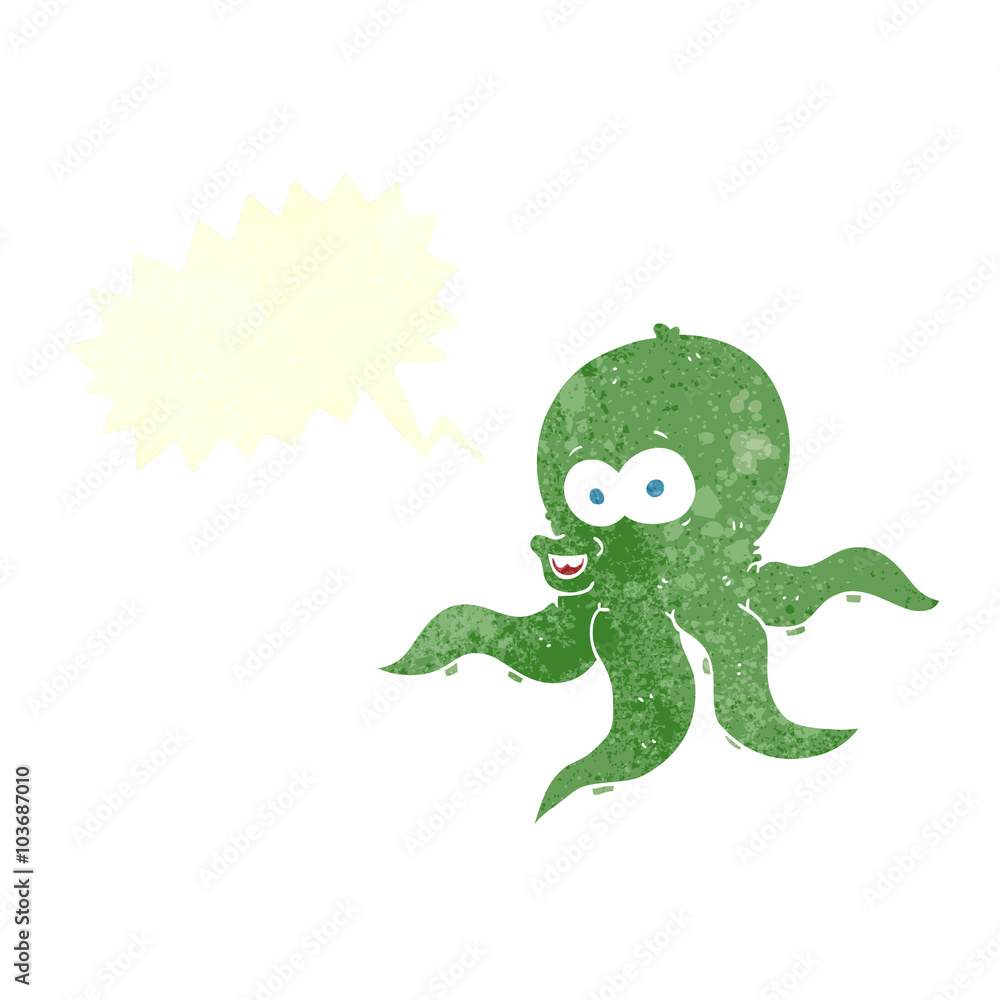 retro speech bubble cartoon octopus retro speech bubble cartoon octopus
