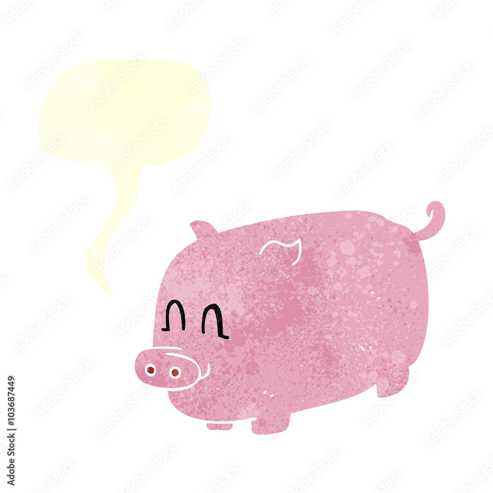 retro speech bubble cartoon pig retro speech bubble cartoon pig