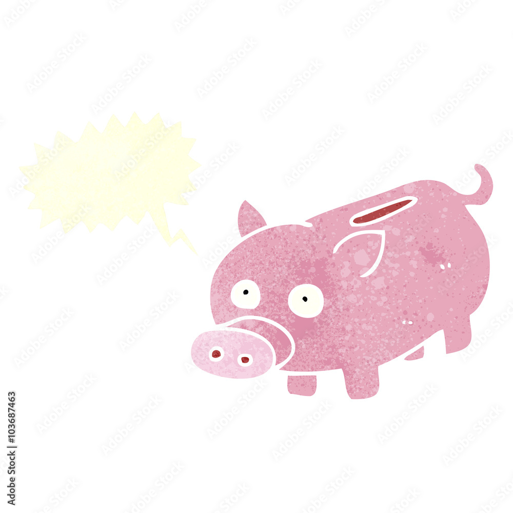 retro speech bubble cartoon piggy bank retro speech bubble cartoon piggy bank