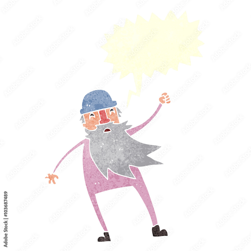 retro speech bubble cartoon old man in thermal underwear Stock Vector |  Adobe Stock