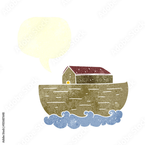 retro speech bubble cartoon noah's ark