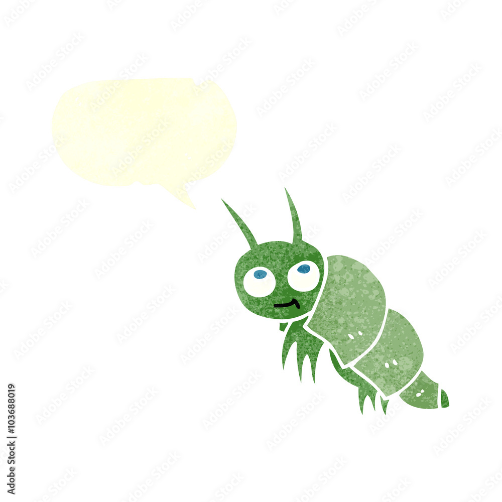 retro speech bubble cartoon little bug retro speech bubble cartoon little bug