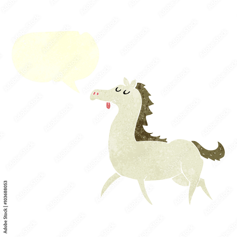 retro speech bubble cartoon horse retro speech bubble cartoon horse
