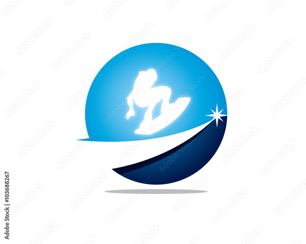 snowboarding simple spheric logo