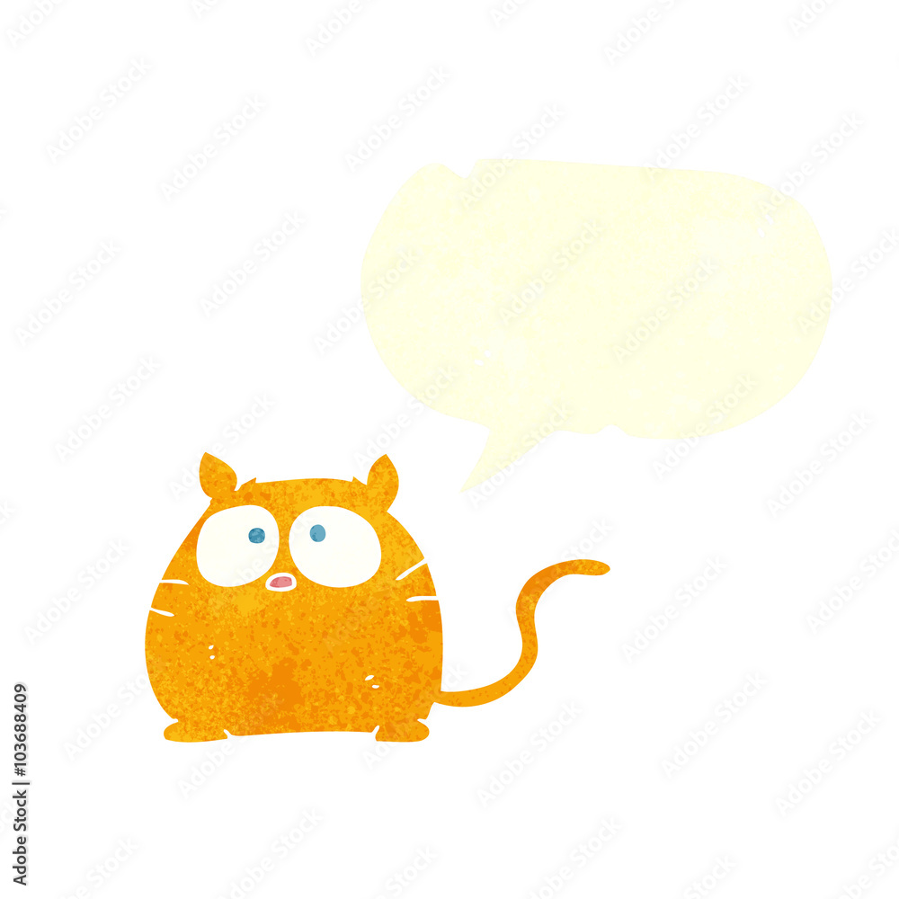 Fototapeta premium retro speech bubble cartoon cat
