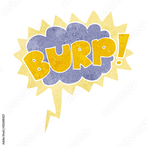 retro speech bubble cartoon burp text