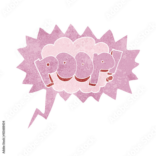 retro speech bubble cartoon poop! text