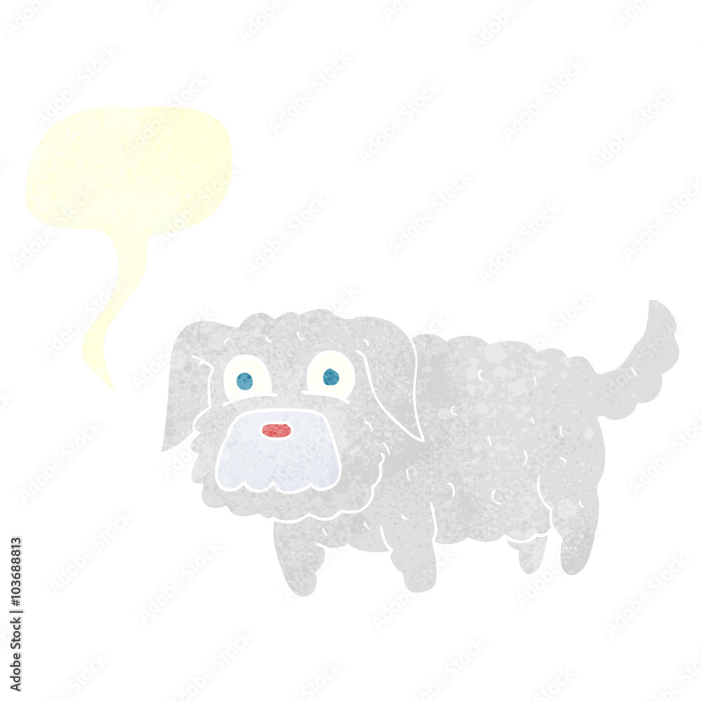 retro speech bubble cartoon small dog retro speech bubble cartoon small dog