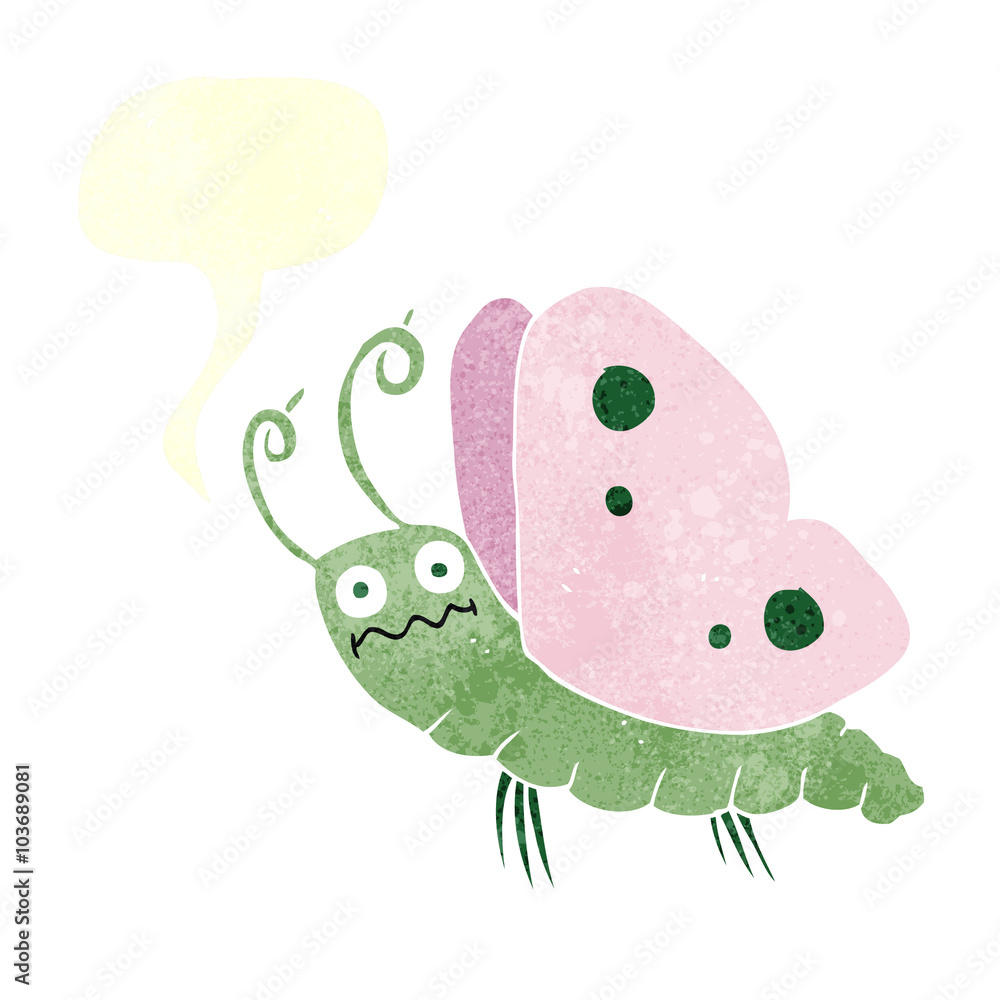 retro speech bubble cartoon funny butterfly retro speech bubble cartoon funny butterfly