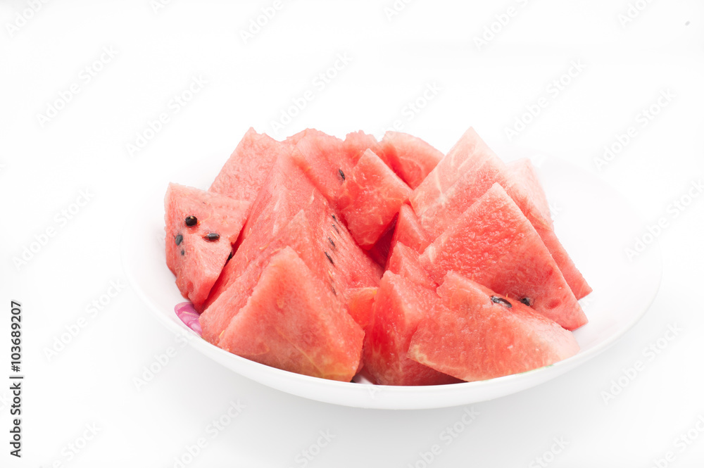 Slice of watermelon on white background Slice of watermelon on white background