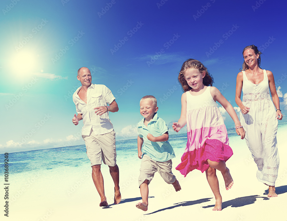 Young family enjoying their summer vacation Concept Young family enjoying their summer vacation Concept