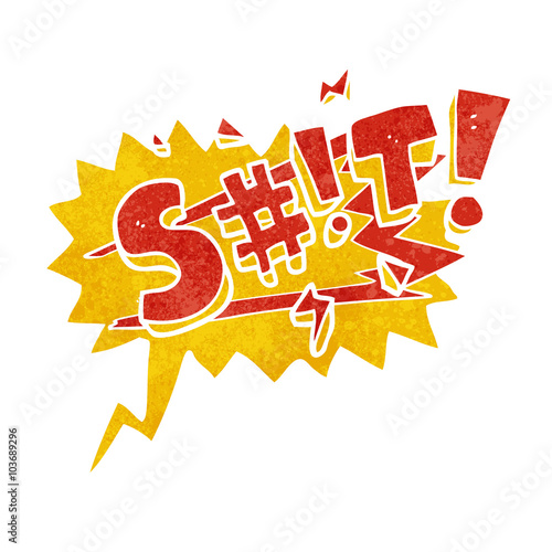 retro speech bubble cartoon swearword