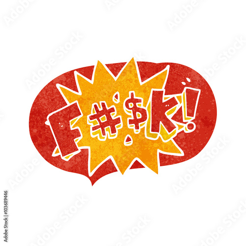 retro speech bubble cartoon swearword