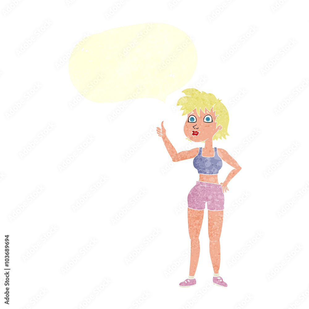 happy gym woman giving thumbs up symbol happy gym woman giving thumbs up symbol