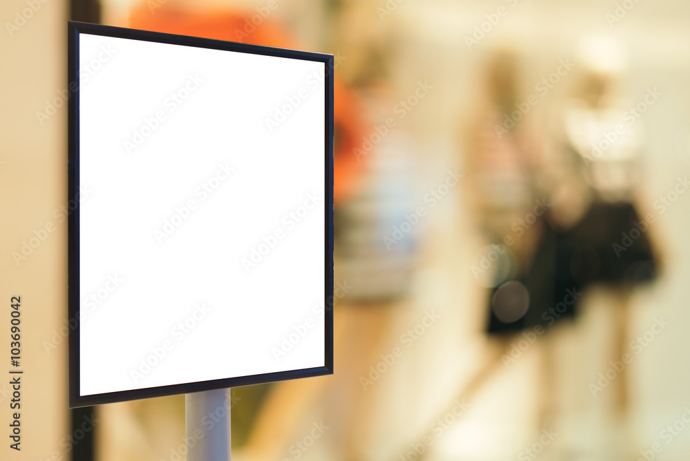 Blank sign with copy space for your text message or content in modern shopping mall. Blank sign with copy space for your text message or content in modern shopping mall.