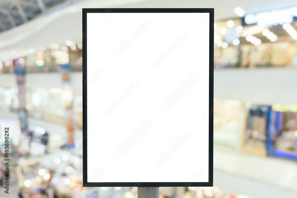 Blank sign with copy space for your text message or content in modern shopping mall. Blank sign with copy space for your text message or content in modern shopping mall.