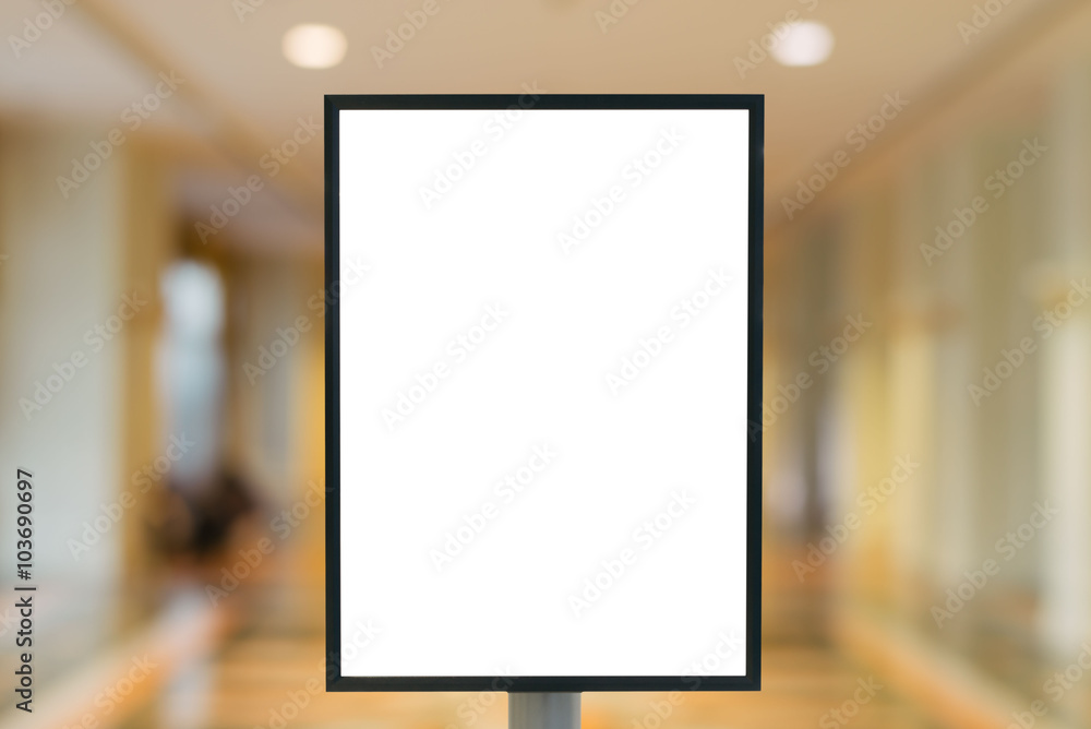 Blank sign with copy space for your text message or content in modern shopping mall. Blank sign with copy space for your text message or content in modern shopping mall.