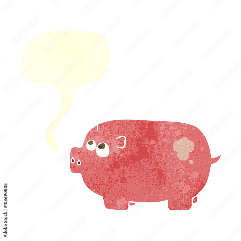 retro speech bubble cartoon piggy bank retro speech bubble cartoon piggy bank