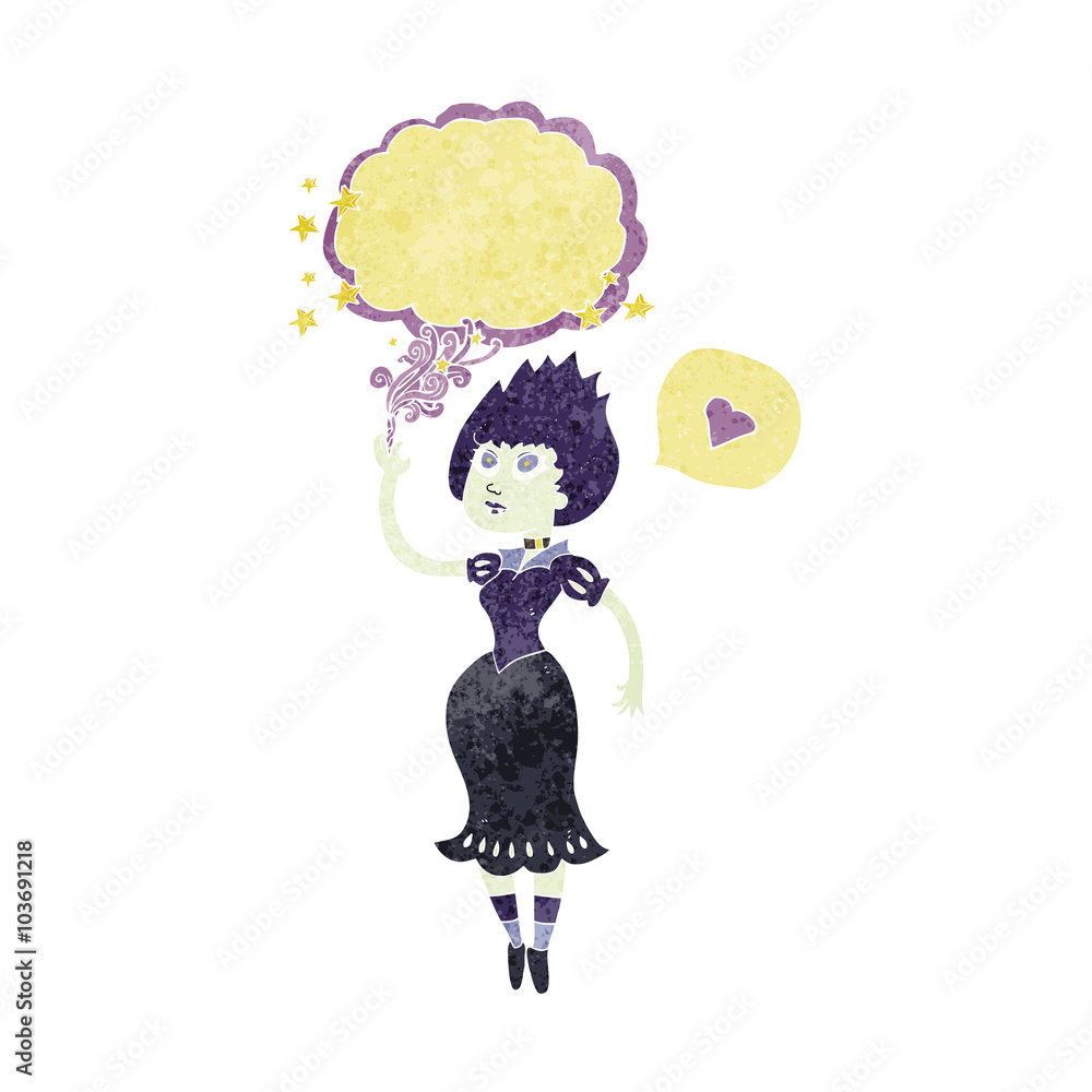 retro speech bubble cartoon vampire girl retro speech bubble cartoon vampire girl