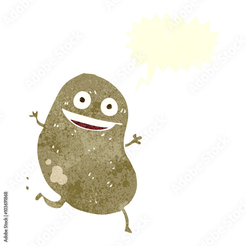 retro speech bubble cartoon potato running