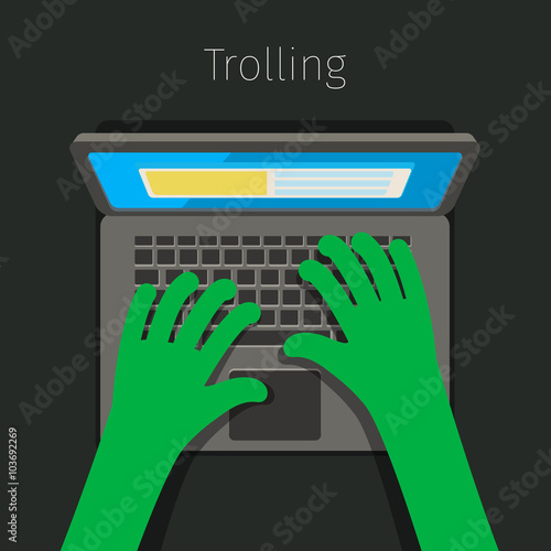 Concept of trolling in internet.