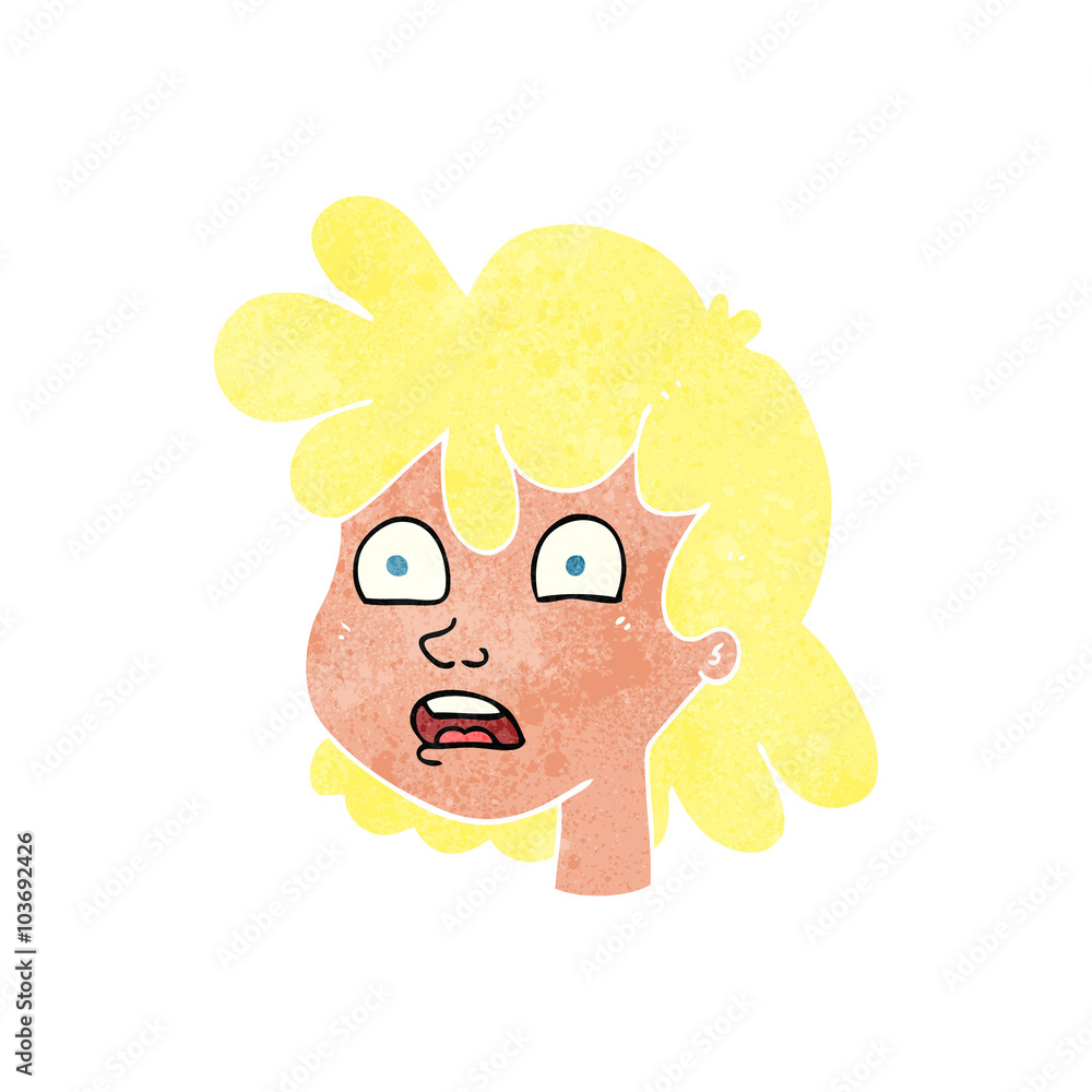 retro cartoon female face retro cartoon female face