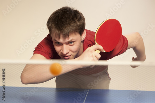 Obraz na płótnie Man playing ping pong