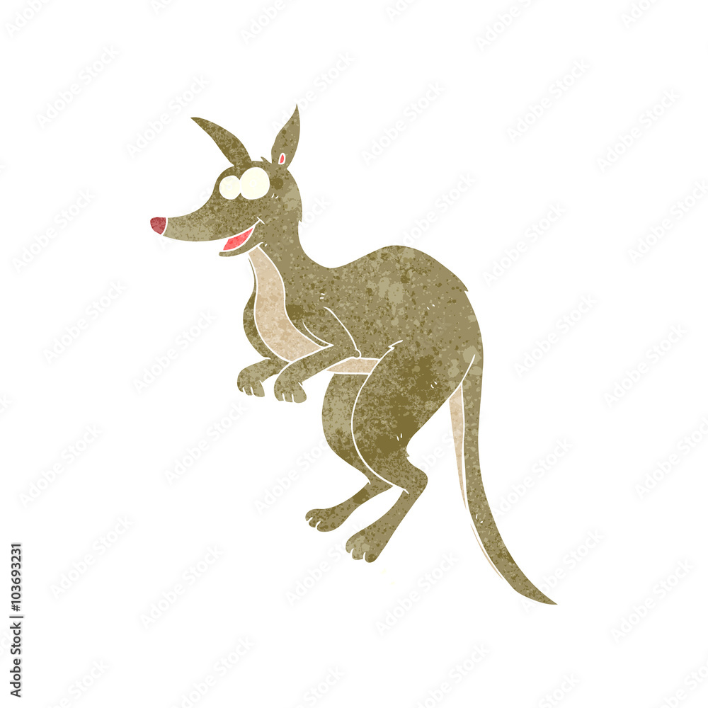 retro cartoon kangaroo
