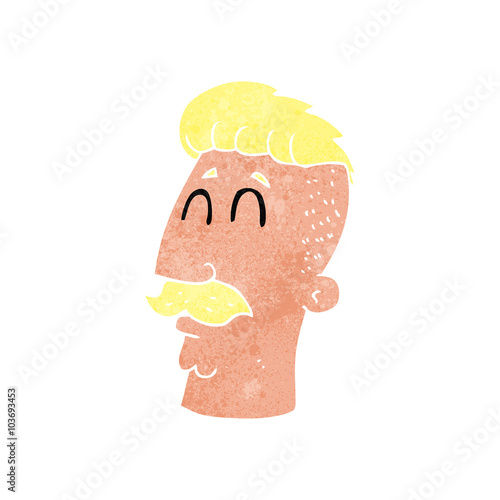 retro cartoon man with hipster hair cut