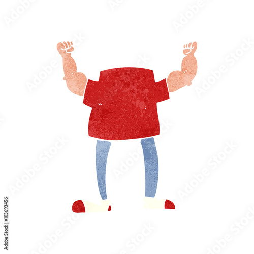 retro cartoon headless man