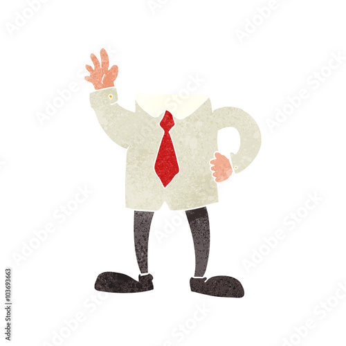 retro cartoon headless businessman