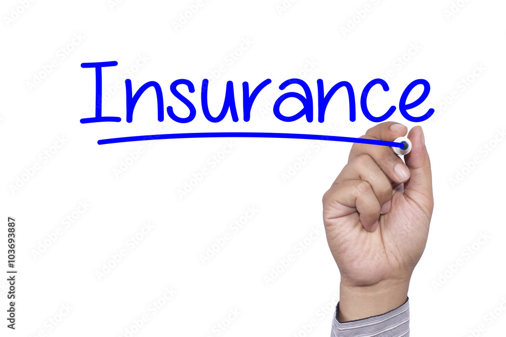 Business concept handwriting marker and write Insurance Business concept handwriting marker and write Insurance