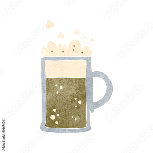 retro cartoon tankard of beer