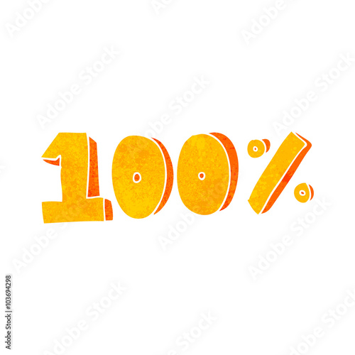 retro cartoon 100 per cent symbol