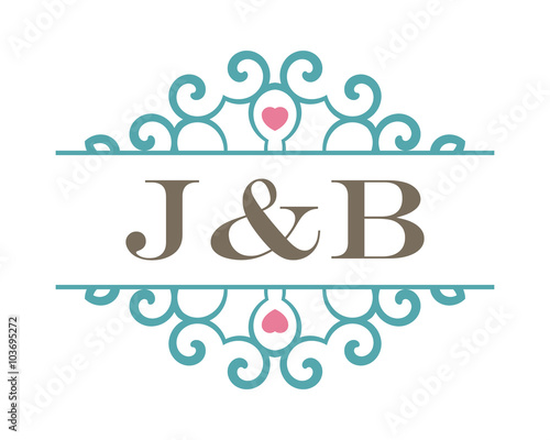 J&B initial ornament wedding logo