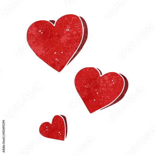 retro cartoon hearts