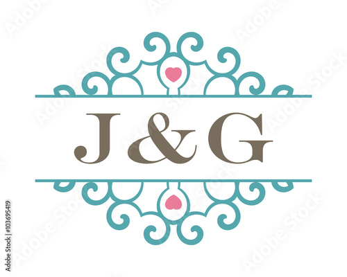 J&G initial ornament wedding logo