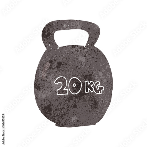 retro cartoon 20kg kettle bell