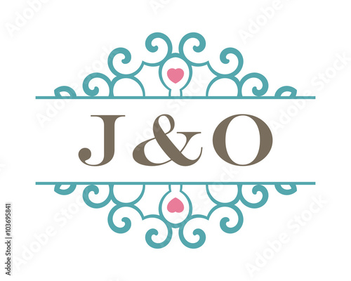 J&O initial ornament wedding logo