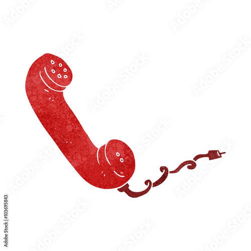 retro cartoon telephone receiver