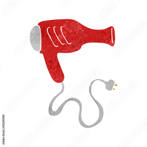 retro cartoon hair dryer