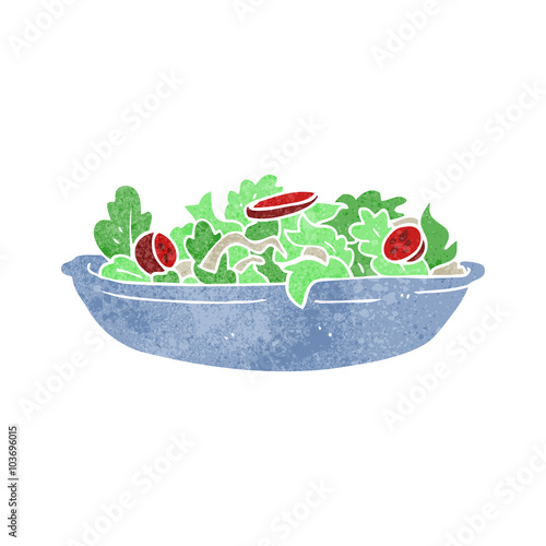 retro cartoon salad